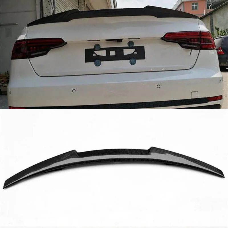 

CEYUSOT For Audi A4 / S4 Real Carbon Fiber Spoiler 2017 2018 2019 A4 Car Trunk Rear Spoiler Tail Wings M4 Style B9 Auto Parts