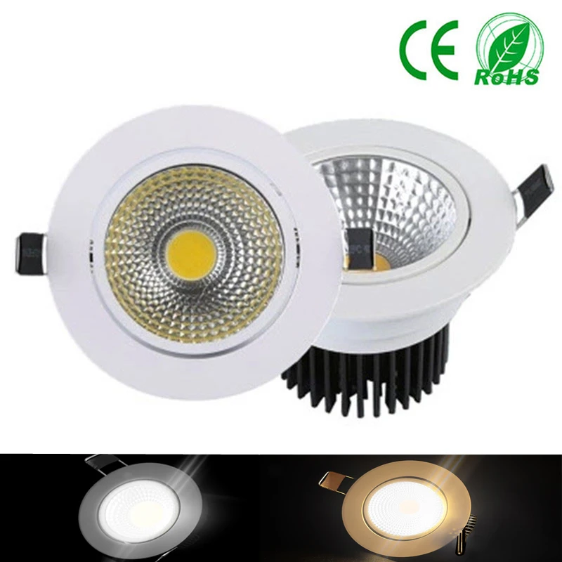 

COB Led Downlight Dimmable 5W 24W Recessed led Lights 220V Cellular reflector LED Down light Spot Lamp Home Decor