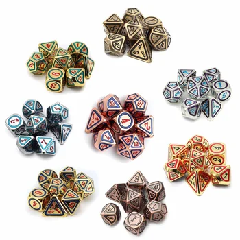

7 Pcs Set Polyhedral Dice Set Alloy Multi Sided Dice Role Playing Game Accessories For Dungeons Dragons Board Game Entertainment