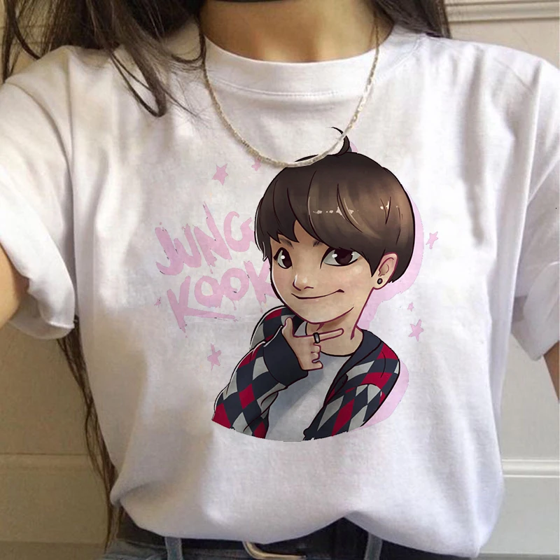 Забавная футболка BONJEAN Bangtan Boys женская большого размера в Корейском стиле Kpop