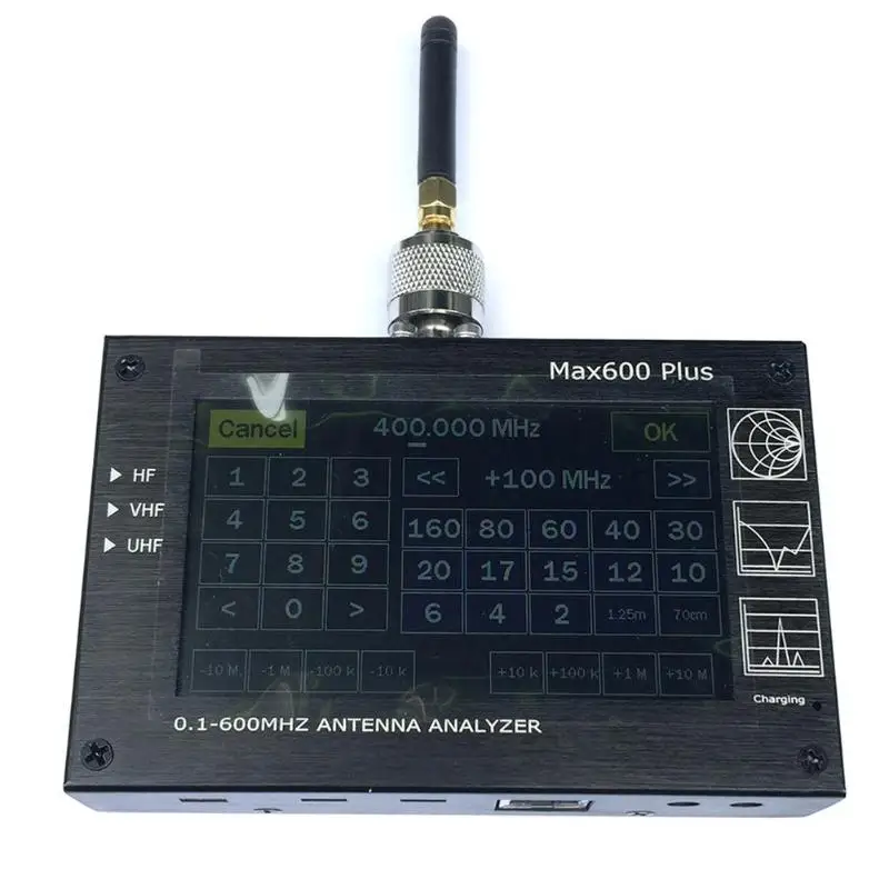 Антенный Анализатор 0,1-600 МГц с 4,3 дюймовым TFT lcd сенсорным экраном Max600 Plus HF/VHF/UHF прочные Анализаторы спектра