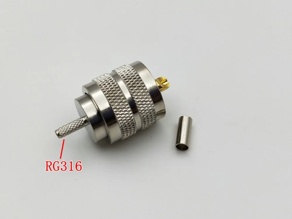 2 шт. Штекерный обжимной разъем PL259 UHF RF для адаптера RG8 RG6 RG58 RG316|Соединители| |