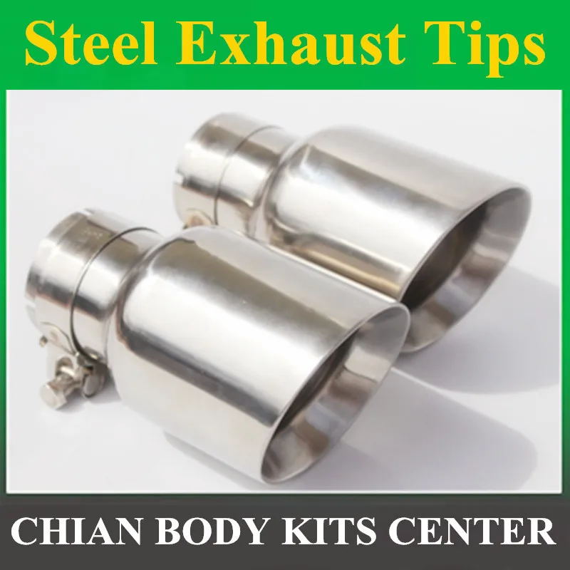 Exhaust Muffler Tip Exhaust Pipe Muffler Exhaust Trim Pipe 1PCS Inlet (63mm) Outlet (89mm) Stainless Steel Universal Exhaust Tip/Muffler Pipe For BMW BENZ AUDI VW Car Accessories
