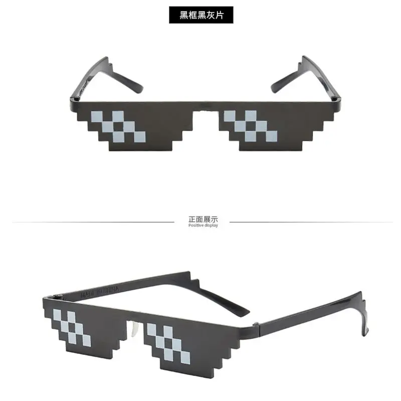 

Mosaic Sunglasses Trick Toy Thug Life Glasses Deal With It Glasses Pixel Women Men Black Mosaic Sunglasses Funny Toy