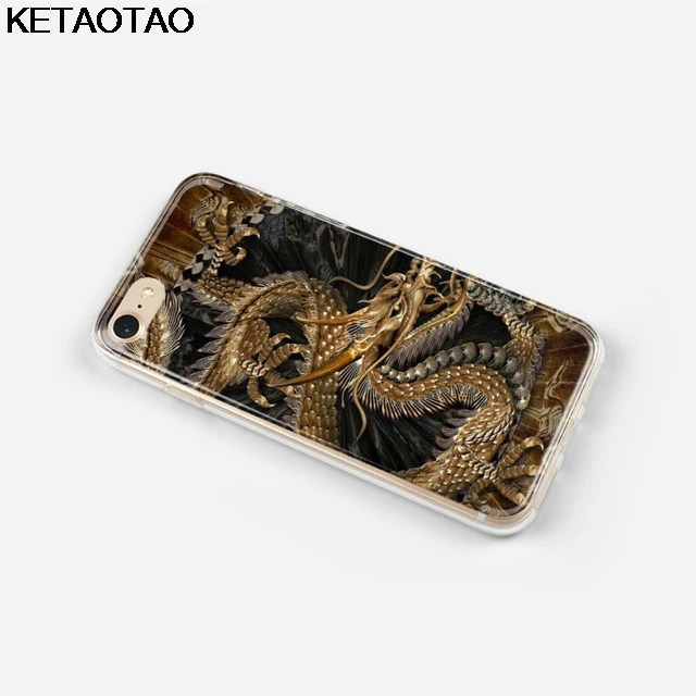 KETAOTAO стиль Дракон Fundas, чехлы для телефонов для iPhone 4S 5C 5S 6S 7 8 Plus X XS XR 11 Pro Чехол кристально чистый мягкий TPU чехол s - Цвет: Бежевый