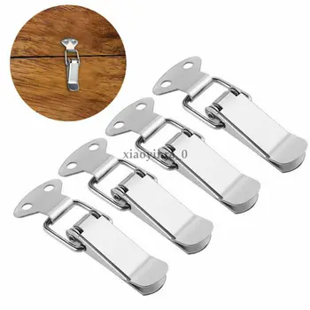 

4pcs Stainless Steel Case Box Chest Spring Loaded Lock Clasp Toggle Latch Catch
