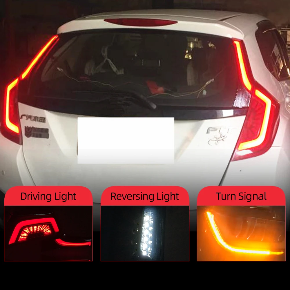 CSCSNL 1 пара автомобиль хвост светильник для Honda JAZZ Fit 2014 2015 2016 2017 2018 светодиодный