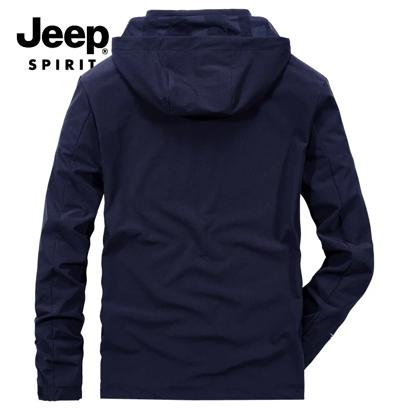 JEEP SPIRIT/брендовые осенние куртки, модная ветровка с капюшоном и воротником, весеннее пальто для мужчин, большие размеры, M-4XL, военная куртка