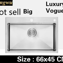 Домашняя Роскошная мойка овощей большая кухонная ручная раковина одинарная мойка 304 нержавеющая сталь vogue 660x450 мм
