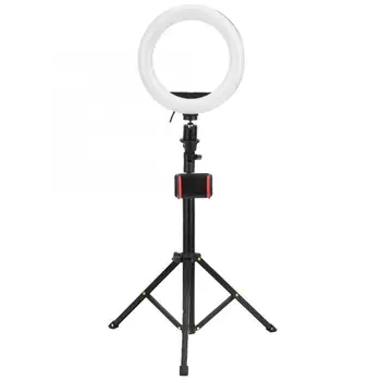 

8In Live LED Ring Selfie Fill Light Set with Phone Clip Adjustable Tripod 3 Lighting Modes