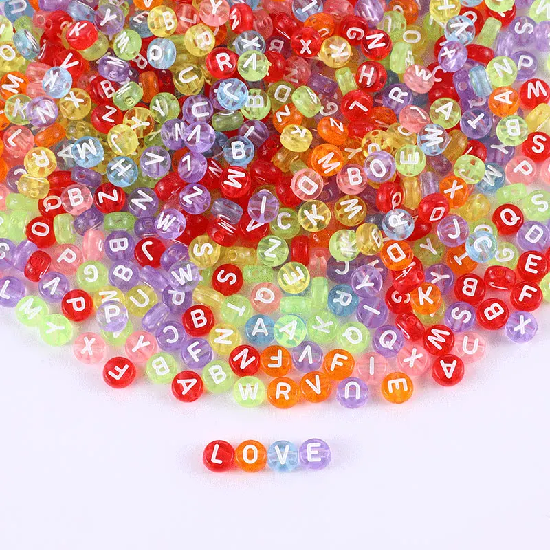 100/200/500pcs Heart Beads For Jewelry Making Acrylic Mixed Beads With Letters For Bracelet Handmade Diy Bracelet Necklace 2021