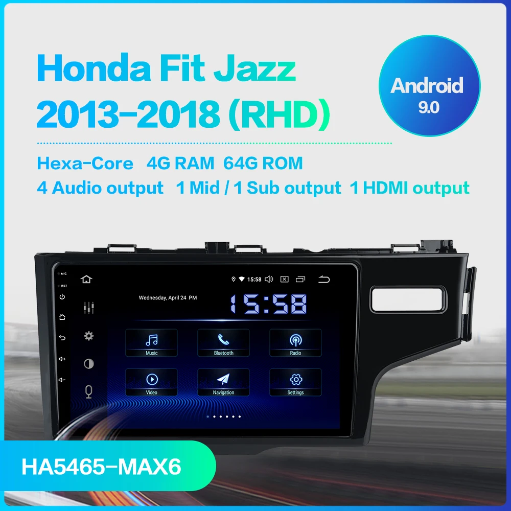 Dasaita " Авторадио Android 9,0 автомобильный DSP радио для Honda Fit Jazz RHD Bluetooth gps стерео TDA7850 MAX6