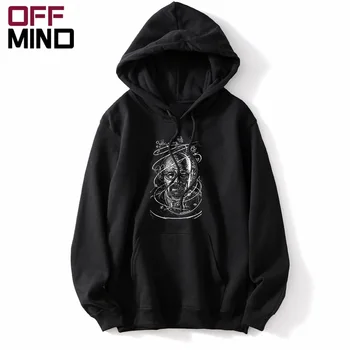 

OFF MIND Cotton Blend heisenberg print men Hoodies casual sweatshirts men loose braking bad sweater with hat