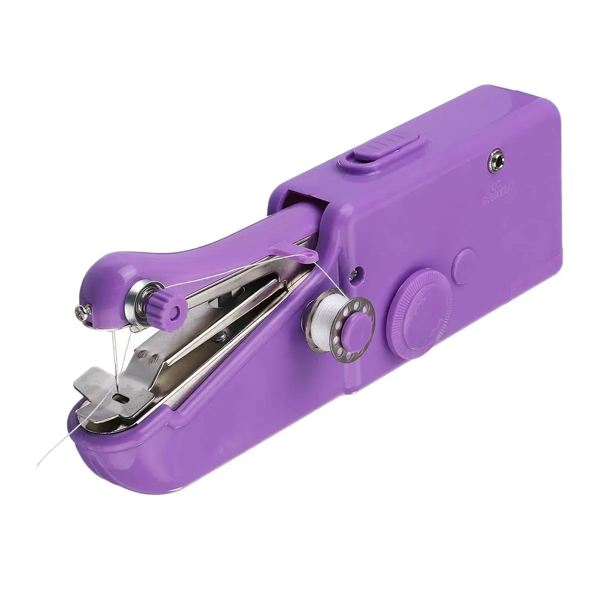 1 Set Portable Mini Hand Sewing Machine Household Cordless Electric Stitch Needlework Set for Quick Repairs DIY Clothes Stitchin