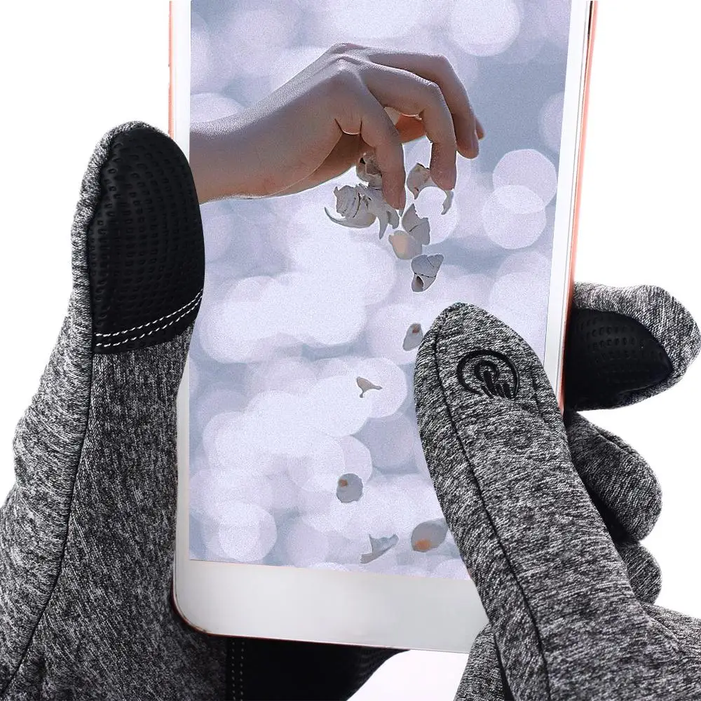 Ski Gloves Keep Warm Touch Screen Non Slip Riding Glove Durable Waterproof Skiing Winter Gray Motorcycle Mobile Phone Bicycle