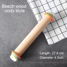 Регулируемая толщина рулонные палочки пищевой древесины торт ролик инструмент для выпечки торта-деревянная Скалка инструменты для выпечки и кондитерских изделий 5