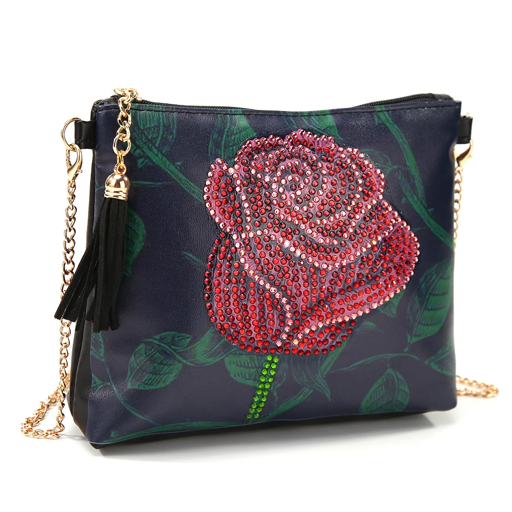 DIY Special Shaped Diamond Painting Shoulder Bag Rose Embroidery Tassel Cross Stitch Girlfriend Gift Mosaic | Дом и сад