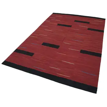 

174x261 Cm Red Handmade Contemporary Area Rug-6x9 Ft