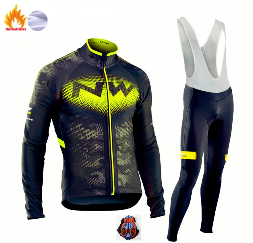 Fleece long sleeve NW Зима Джерси с длинным рукавом пушистый хлопок Джерси флис набор Майо Зима Джерси теплый - Цвет: Fleece long sleeve