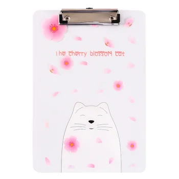 

Cartoon A4 folder board simple small fresh transparent plate clamp test folder student office supplies pad board