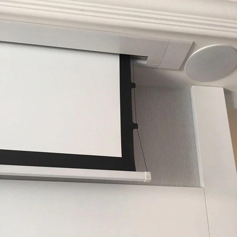 Concealed Hidden Inceiling Projector Screen Electric Tab Tensioned