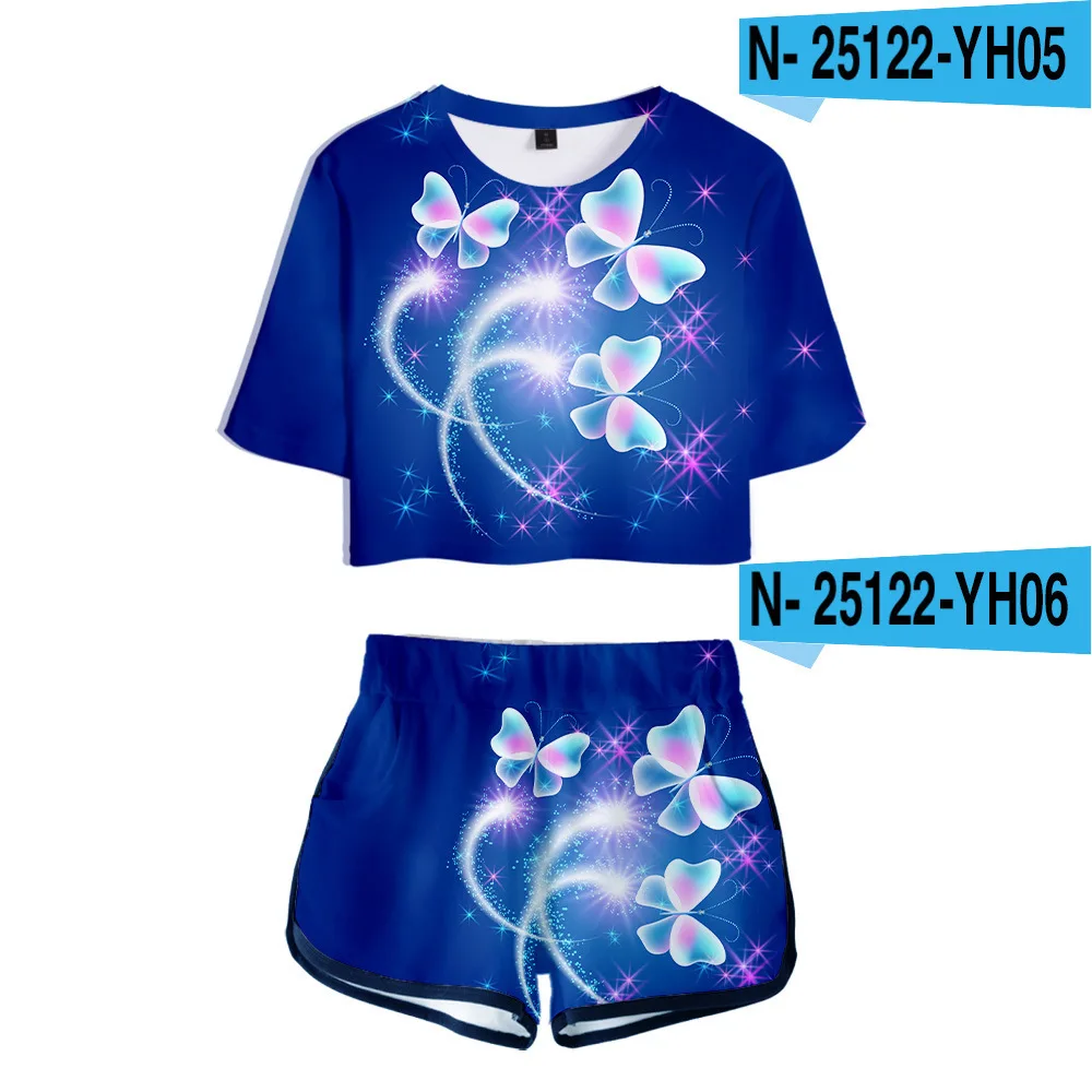 Комплект байкерских шорт из 2 предметов Летний укороченный топ и байкерские