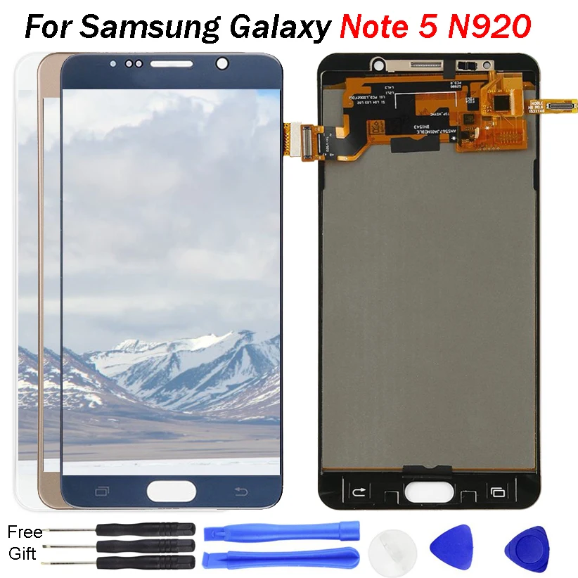  For Samsung Galaxy NOTE 5 LCD Display N920 N920F Display Touch Screen Digitizer Assembly Note5 Repl