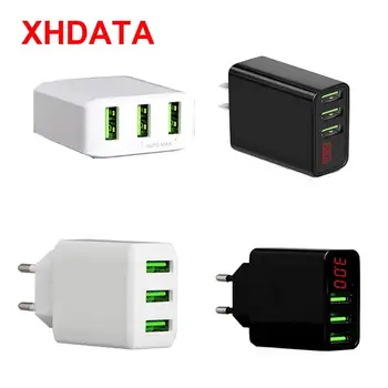 

XHDATA XHD3.0 3-USB interfaces output Design Mobile Phone Adapter 5V Quick Intellectual Charging (American Standard)