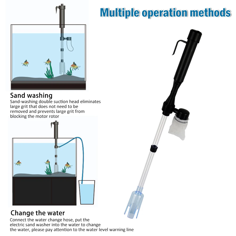 Automatic Aquarium Cleaner Batter Powered Syphon Vacuum Gravel Water
