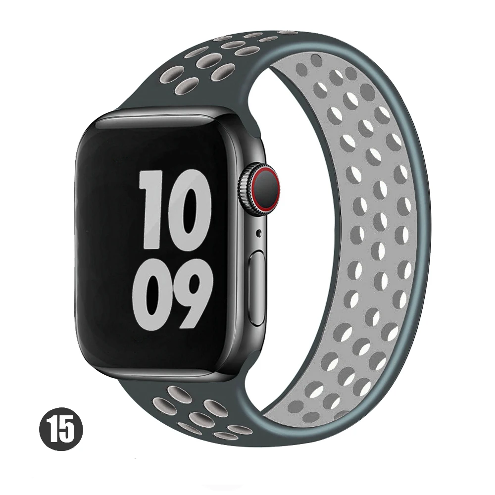 Silicone Solo Loop Strap for Apple Watch Band - Ultra Comfortable Replacement Bracelet