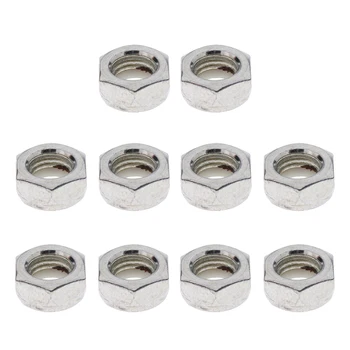 

10pcs Axle Mounting Screw Nuts for Skateboards Longboards Scooters Parts & Accessories Silver