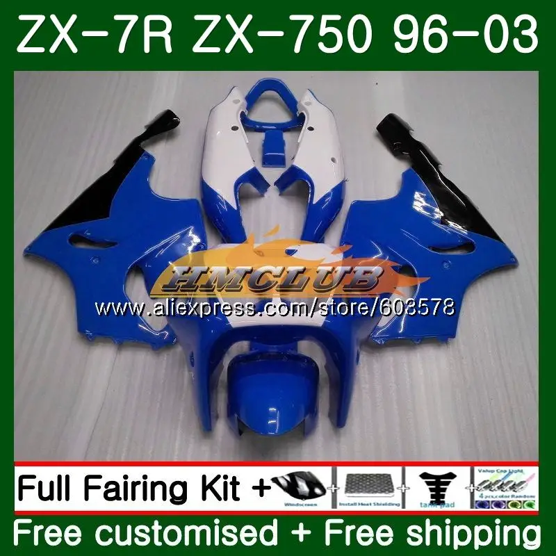 Средства ухода за кожей для KAWASAKI NINJA ZX7R ZX750 ZX 7R 00 01 02 03 глянцевый синий 26CL. 85 ZX 7 R ZX 750 ZX-7R 1996 2000 2001 2002 2003 обтекатели - Цвет: No. 1
