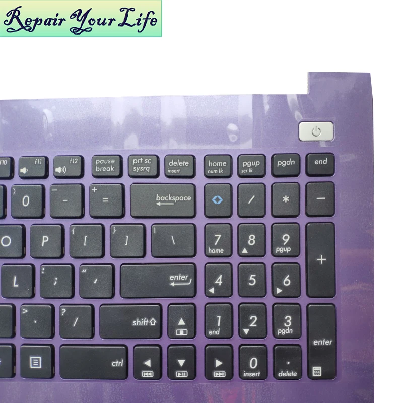 노트북 키보드 미국 영어 ASUS X502CA X502 X502C 13NB0014AP030 0KNB0-6106US00 13E737602082Q, 블랙 퍼플 탑 케이스 손목 받침대