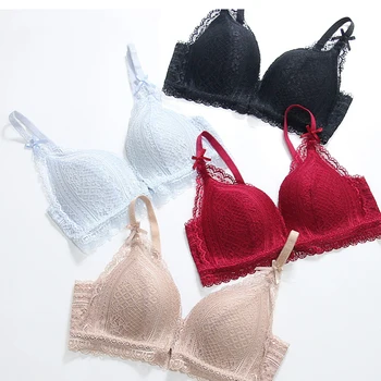 

Women's Lace Bra, Push Up Bra with Open Back, Sexy Underwear New Products Without Steel Ring Bra Lycra Fabric Underwear