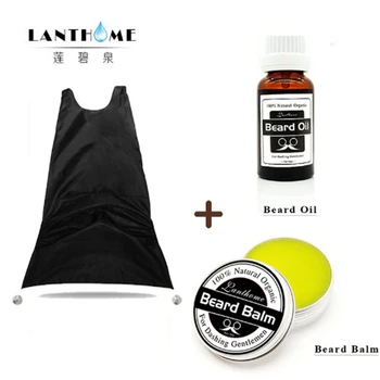 

Hot men's facial beard nourishing liquid beard apron combination set Beard balm beard oil