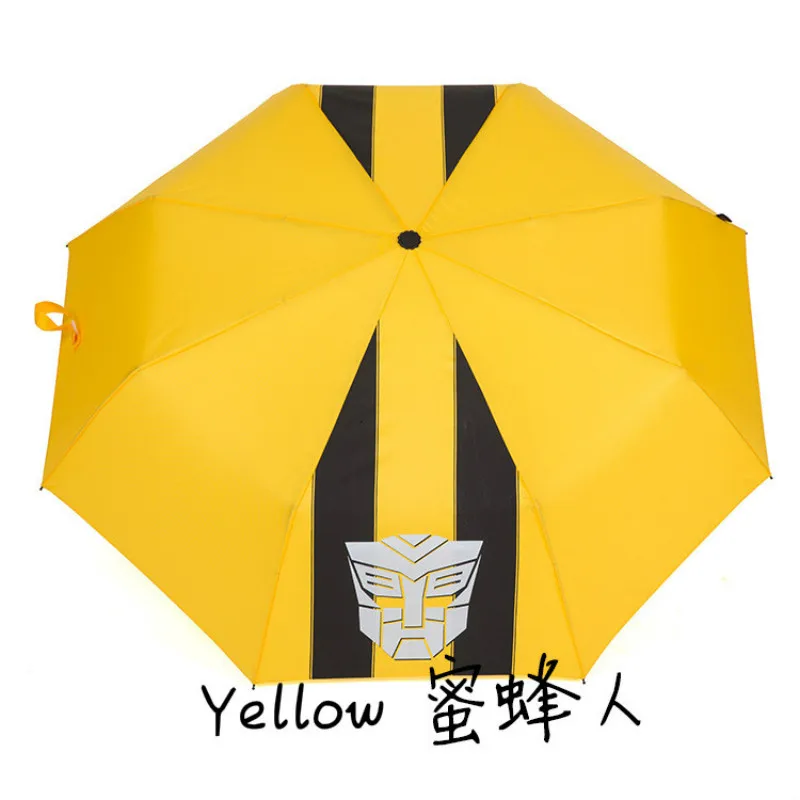 Yellow Человек-паук трансформер Альтман Мстители Мультяшные узоры Детские Зонты Дождь легко носить с собой мини зонтик - Цвет: Yellow