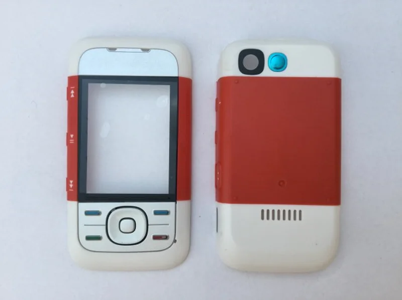 Полный корпус для Nokia 5200 чехол-накладка+ средняя рамка+ задняя крышка+ английская русская арабская клавиатура - Цвет: Красный