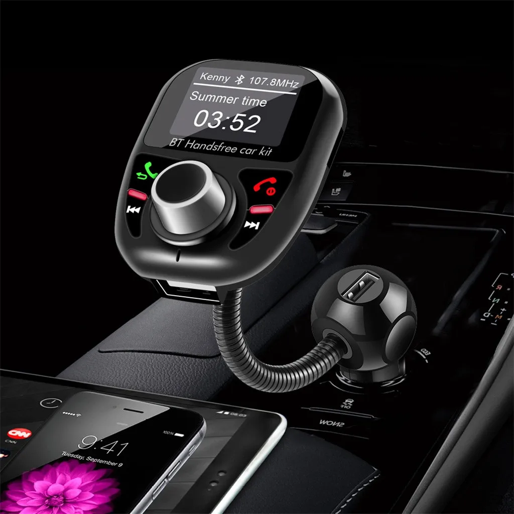 Bluetooth автомобильный беспроводной fm-передатчик Mp3 радио адаптер автомобильный комплект 2 Usb зарядное устройство адаптер для аудио плеера электронные аксессуары для автомобилей