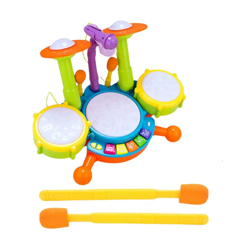 Kit de Batería Niños Juguete Drum Set Bebé instrumentos musicales para niños pequeños Nursery Rhymes 