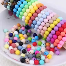TYRY.HU – perles de dentition en Silicone, 9mm, 100 pièces, colorées, pour bébé, soins buccaux, sans BPA, qualité alimentaire 