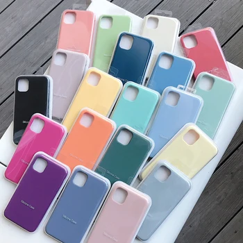 

Official original LOGO case for iphone X Xs XR 7 8 Plus 6 6s SE Liquid silicone cover for apple iPhone 11 Pro Max SE 2020 case
