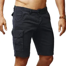 Мужские повседневные брюки с несколькими карманами, облегающие однотонные дышащие брюки для лета BMF88