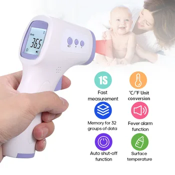 

Non-Contact Forehead IR Thermometer Digital LCD Display Infrared Thermometer with Fever Alarm термометр for Baby Adults