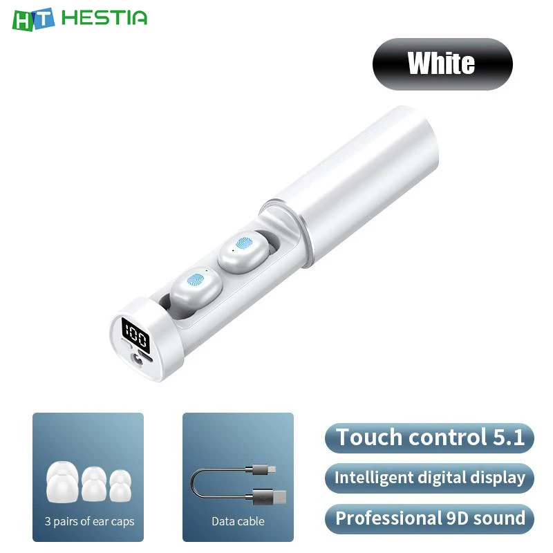 N21 5 1 Pull Out Digital Display Touch Bluetooth Headset Flashlight Function Fone De Ouvido Auriculares Earphone Audifonos