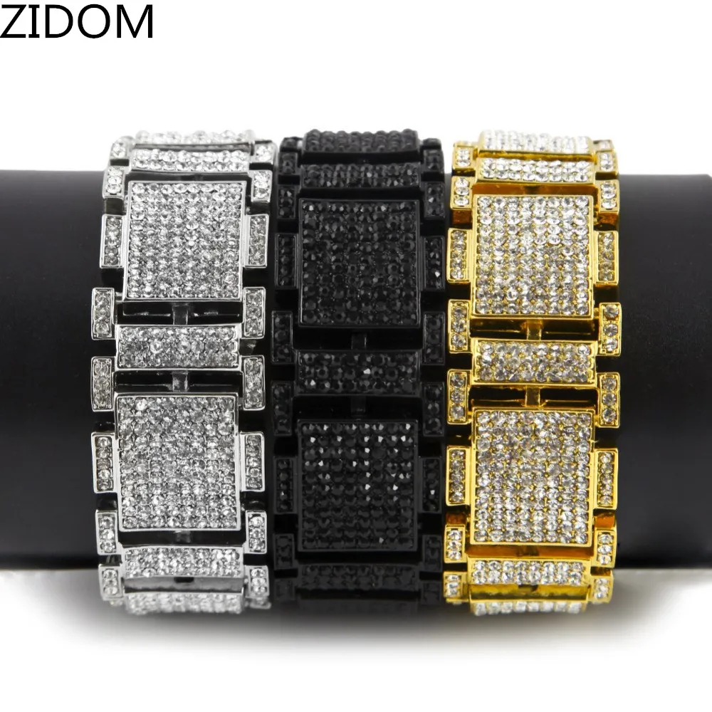 Браслет цепочка мужской золотистый шириной 2 5 см и длиной 21 см|mens iced out bracelet|gold link