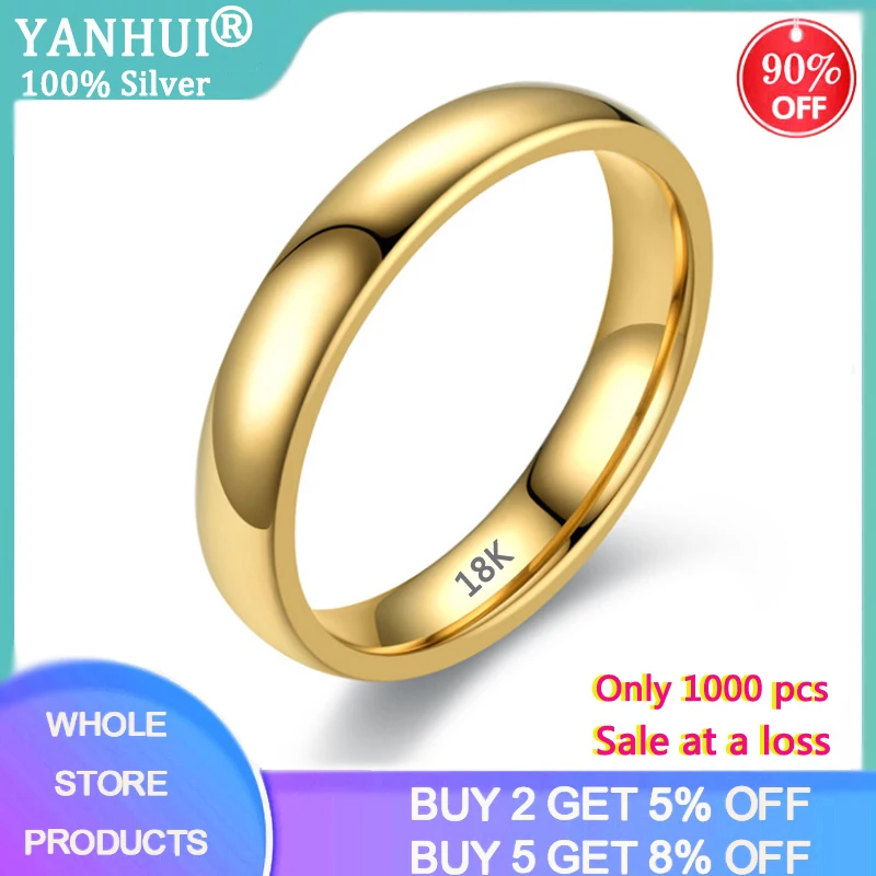 Rings Stainless-Steel A-Loss-Never 18k Gold Women Solid Original Simple Fade At for And