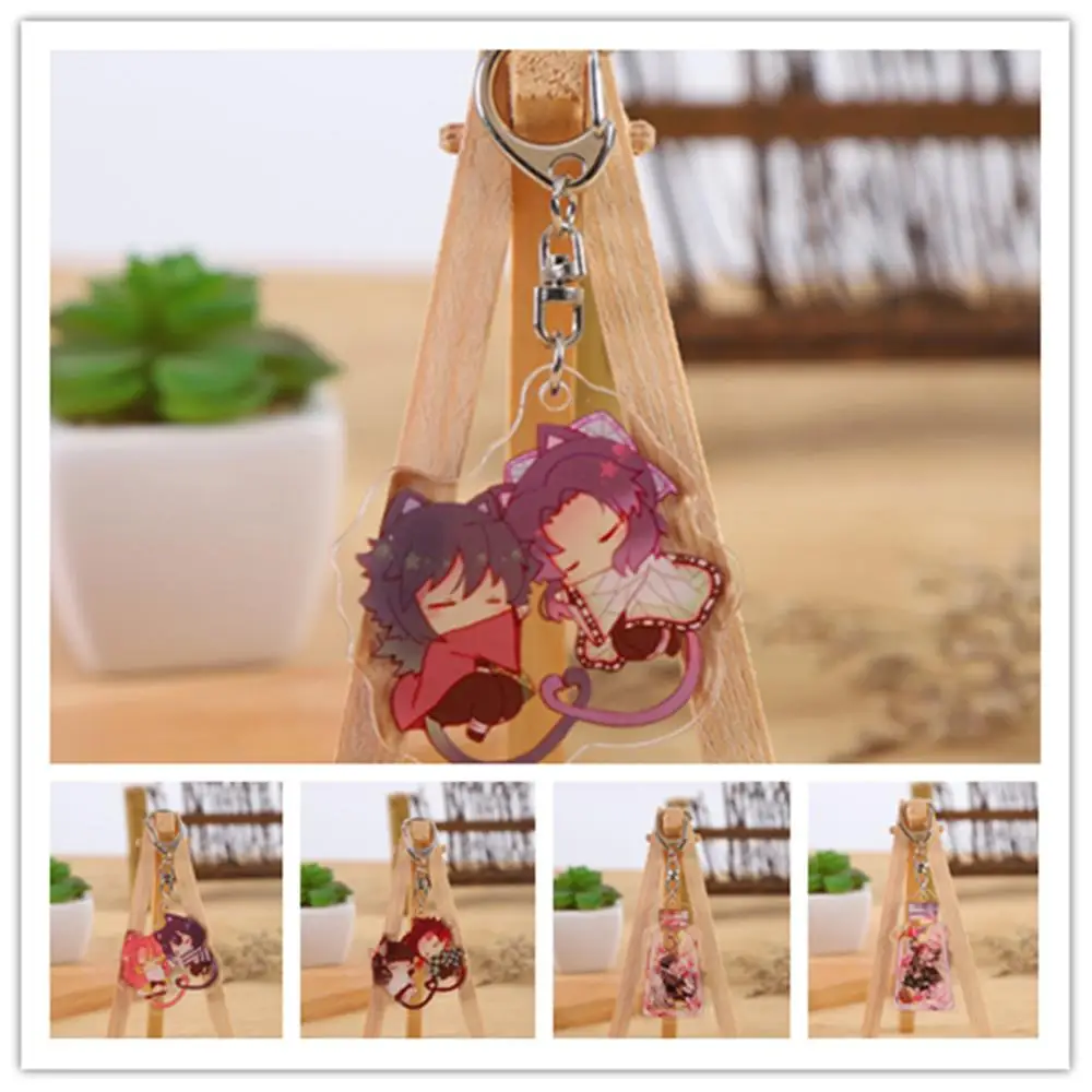 

Anime Demon Slayer Kimetsu no Yaiba Keychain Fashion Cartoon Figure Bag Pendants Car Key Chain Holder Keyring Jewelry New