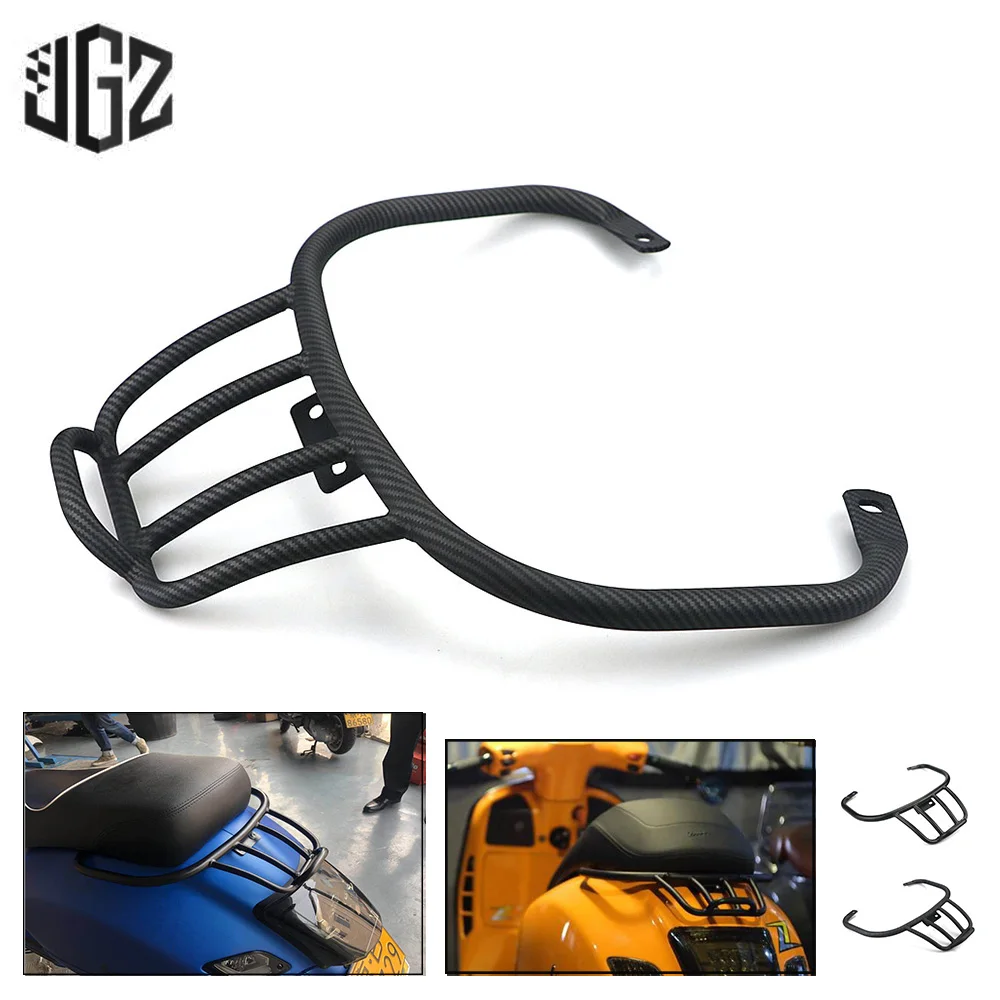 Motorcycle CNC Aluminum Rear Luggage Rack Sports Bracket Book Shelf Support Holder for VESPA GTS 300 Accessories Carbon Black
