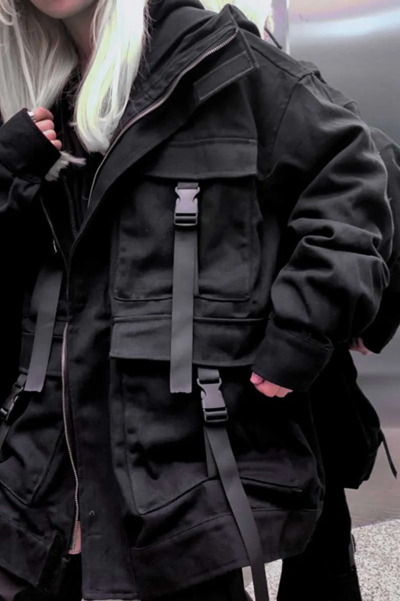 black denim jacket with pockets