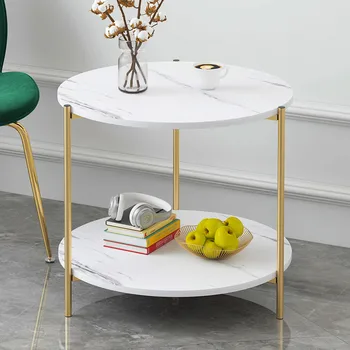 

coffee table small apartment modern Simple sofa edge wrought iron tray coffee table coffee folding small round table